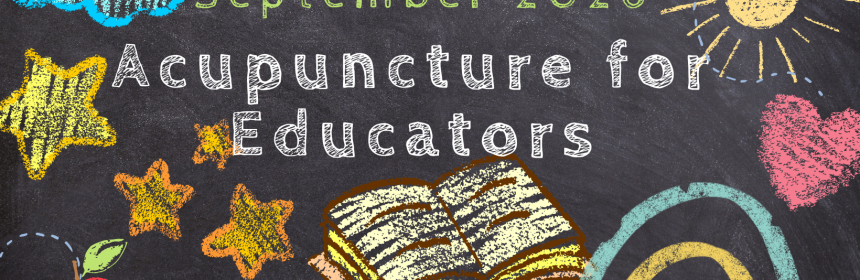 Chalk drawings and text that says September 2026 Acupuncture for Educators